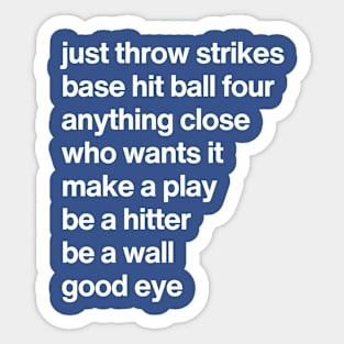 Ultimate Baseball Dad Sayings Sticker